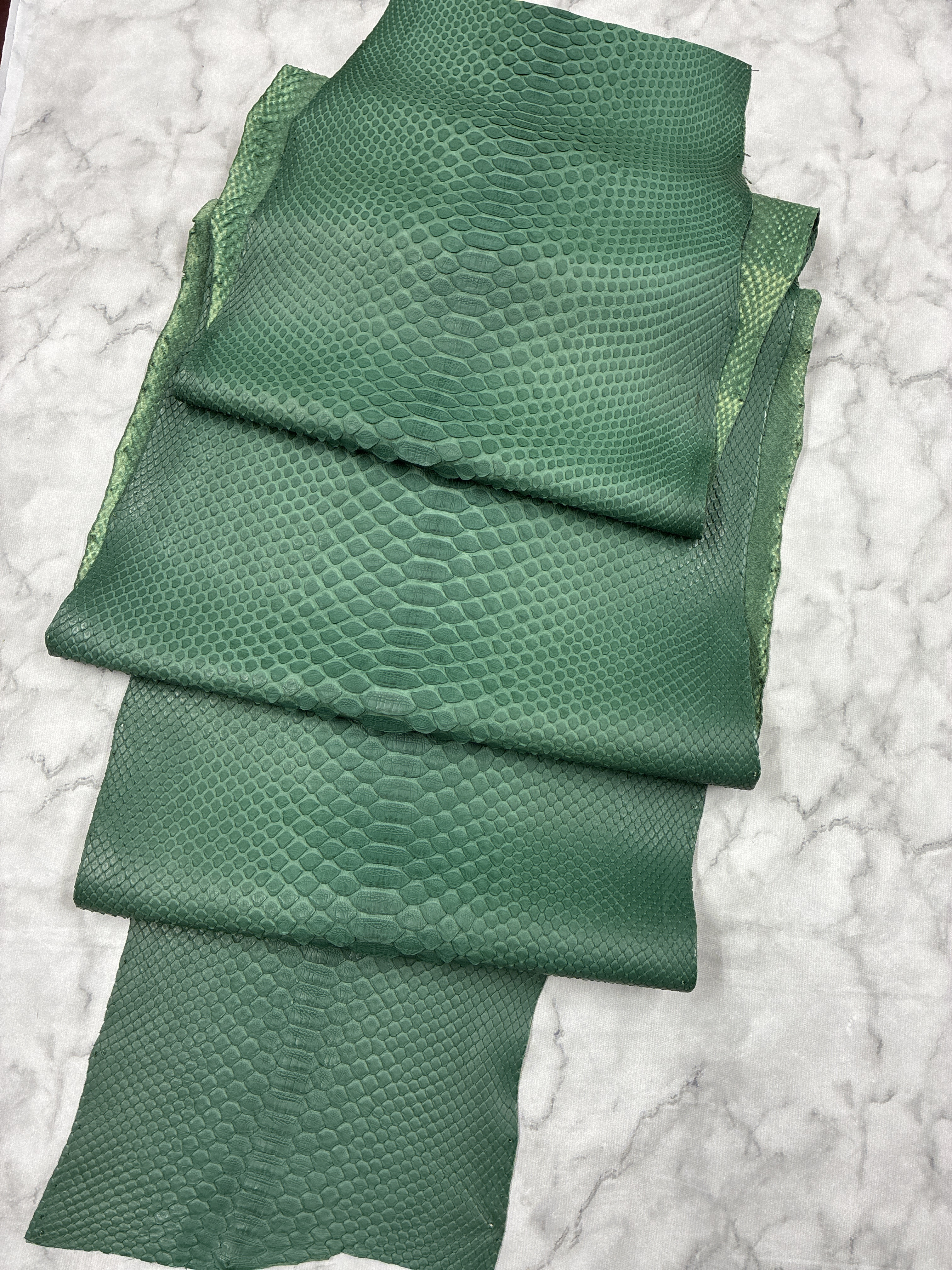 パイソン ヘビ革 フォレストグリーン×マット 265cm_P267