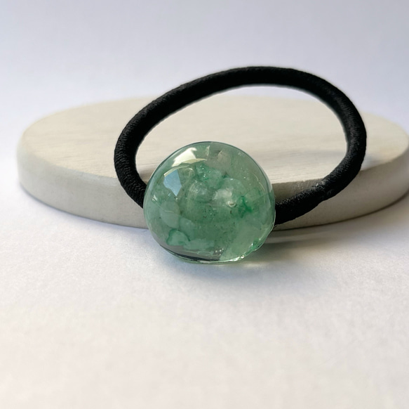 アベンチュリンのヘアゴム / レジン / 天然石 7枚目の画像
