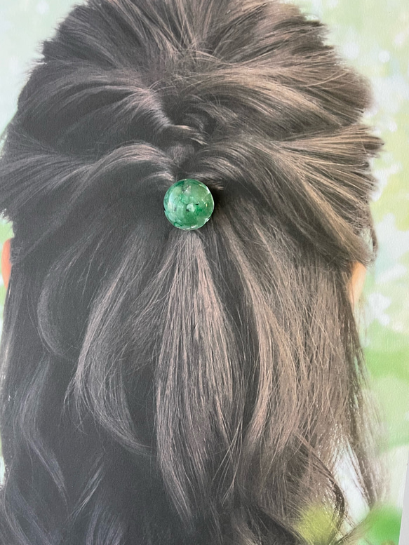 アベンチュリンのヘアゴム / レジン / 天然石 12枚目の画像