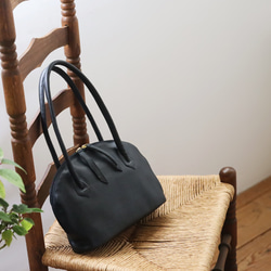 新作　上質シュリンク　PUレザー　トートバッグ　ハンド　鞄　肩掛け　ブラック　フォーマル　卒業式　卒園式　P94B 14枚目の画像