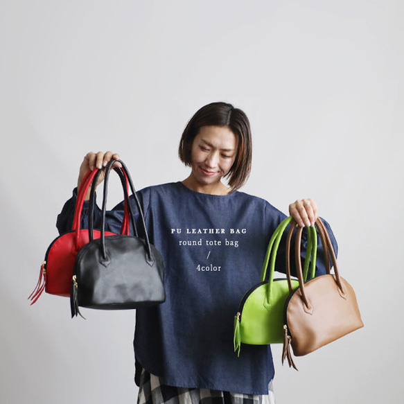 新作　上質シュリンク　PUレザー　トートバッグ　ハンド　鞄　肩掛け　ブラック　フォーマル　卒業式　卒園式　P94B 16枚目の画像