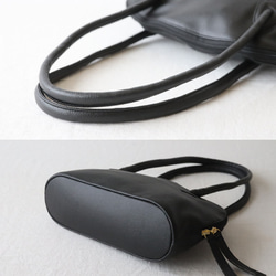 新作　上質シュリンク　PUレザー　トートバッグ　ハンド　鞄　肩掛け　ブラック　フォーマル　卒業式　卒園式　P94B 8枚目の画像