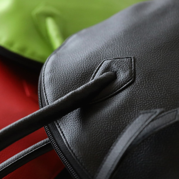 新作　上質シュリンク　PUレザー　トートバッグ　ハンド　鞄　肩掛け　ブラック　フォーマル　卒業式　卒園式　P94B 10枚目の画像