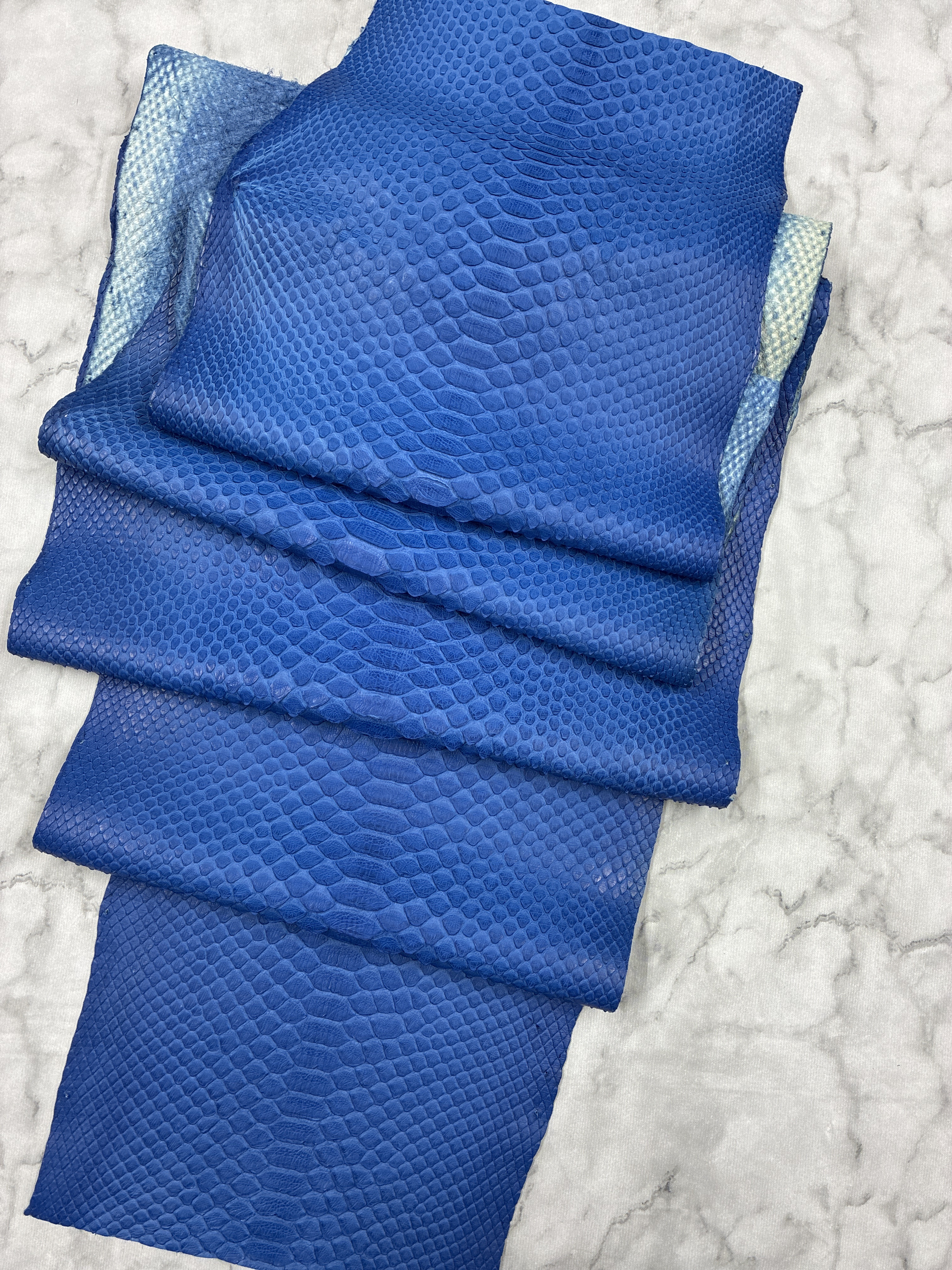 パイソン ヘビ革 ブルー×マット 282cm_P273
