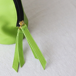 新作　上質シュリンク　PUレザー　ラウンド　トートバッグ　ハンド　鞄　肩掛け　グリーン　P94D 9枚目の画像