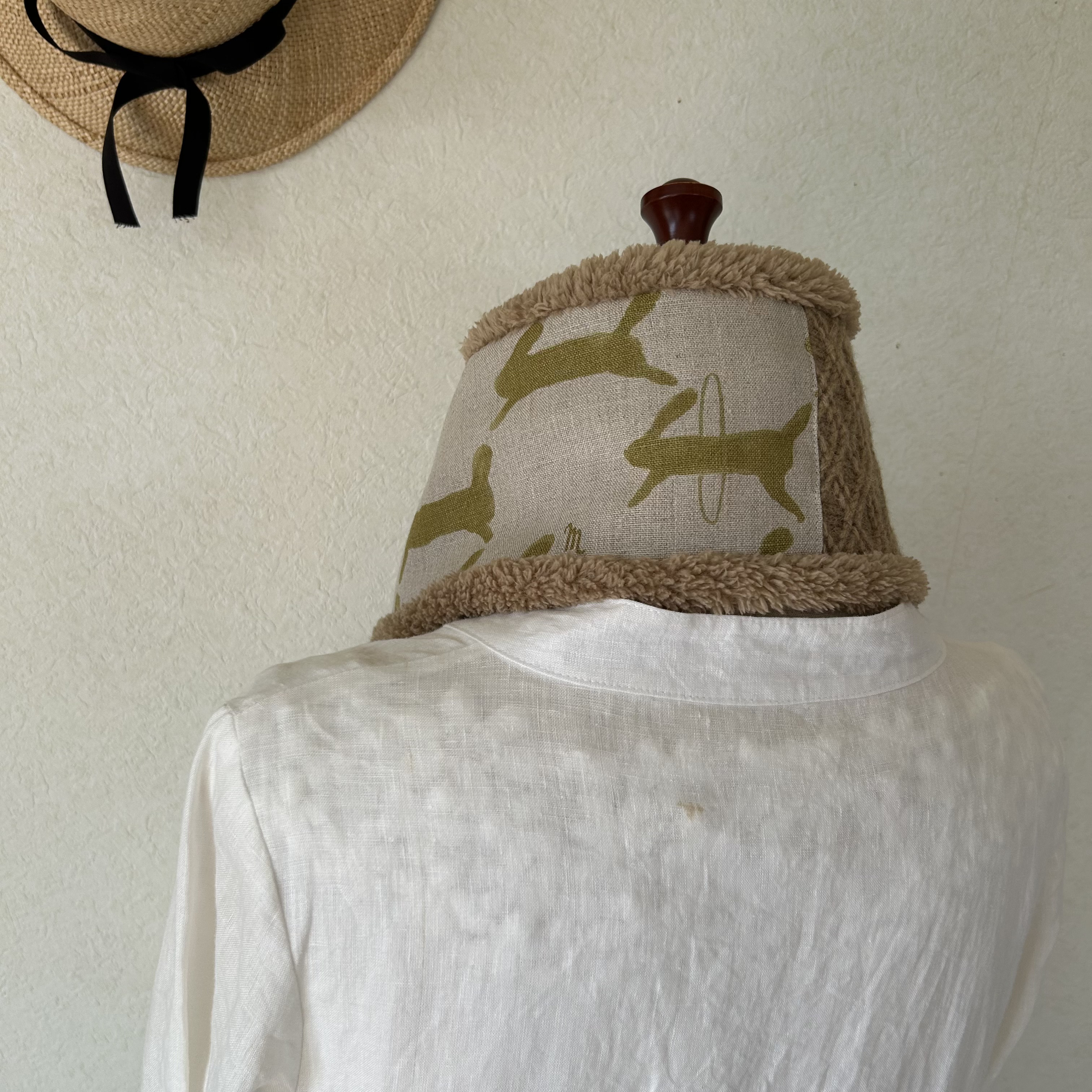 即発送⭐️ファーリングのプチマフラー⭐️キャメル⭐うさぎ⭐ミナペルホネンファブリック⭐️受注製作