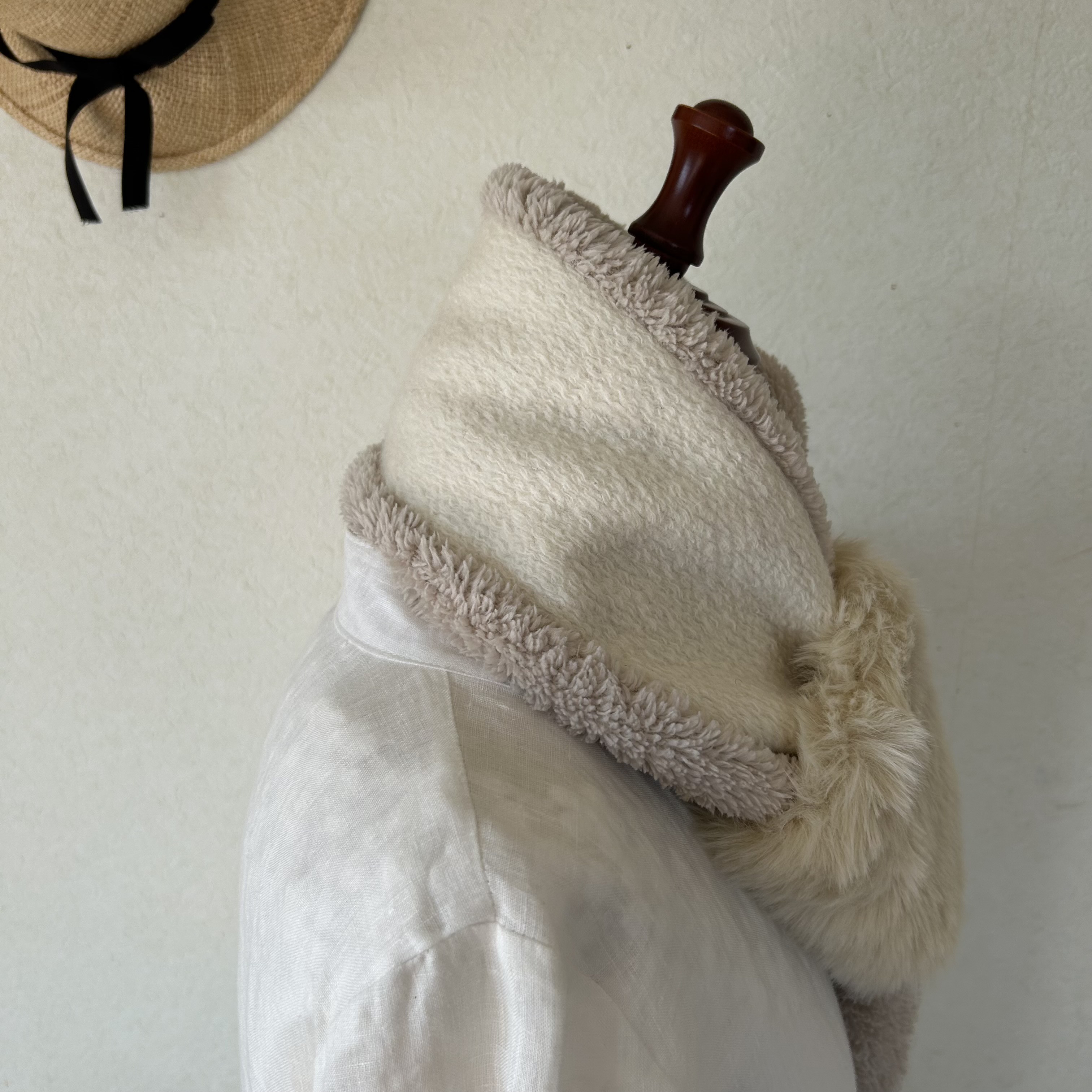 ⭐️ファーリングのプチマフラー⭐️若草色⭐ミナペルホネンファブリック⭐️受注製作 ⭐️ファーリングのプチマフラー⭐️若草色⭐ミナペルホネンファブリック⭐️受注製作