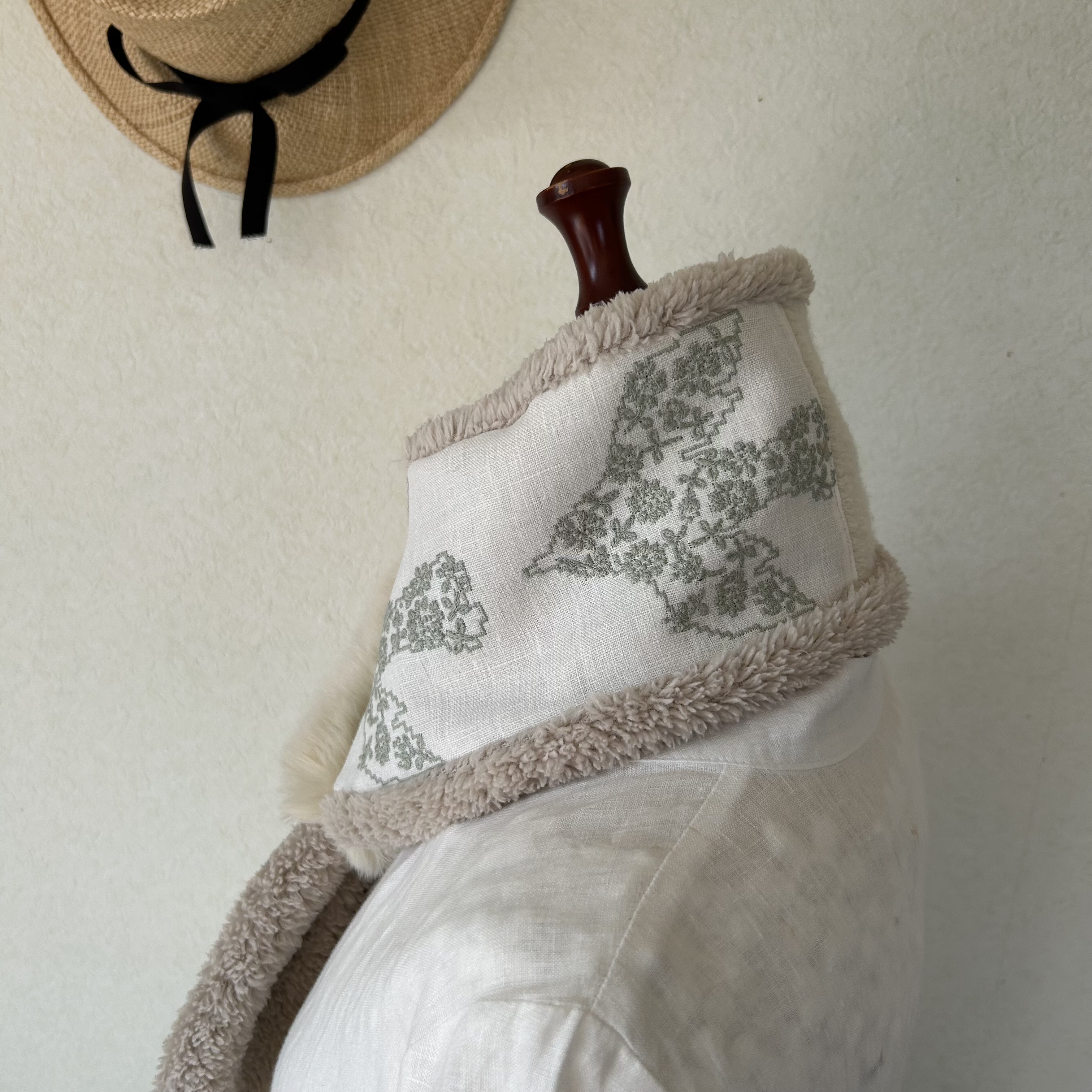 ⭐️ファーリングのプチマフラー⭐️若草色⭐ミナペルホネンファブリック⭐️受注製作 ⭐️ファーリングのプチマフラー⭐️若草色⭐ミナペルホネンファブリック⭐️受注製作