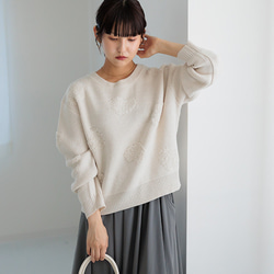 【AW新作】年齢を重ねた今こそ着てみて！ハート柄ニット シンプル クルーネック 長袖 25565 7枚目の画像