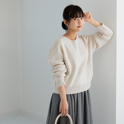 【AW新作】年齢を重ねた今こそ着てみて！ハート柄ニット シンプル クルーネック 長袖 25565 9枚目の画像