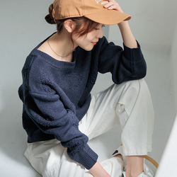 【AW新作】年齢を重ねた今こそ着てみて！ハート柄ニット シンプル クルーネック 長袖 25565 19枚目の画像