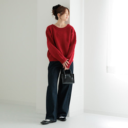 【AW新作】年齢を重ねた今こそ着てみて！ハート柄ニット シンプル クルーネック 長袖 25565 2枚目の画像