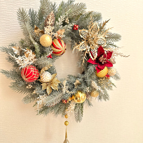 ひろりん✨クリスマスリース✨径50cm超え特大✨造花✨フラワーリース ひろりん様専用✨クリスマスリース✨径50cm超え特大✨造花✨フラワーリース