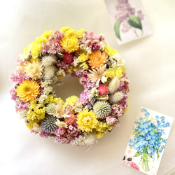 ひまわりとミモザのナチュラルブーケ スワッグ anelaほのほの 通販