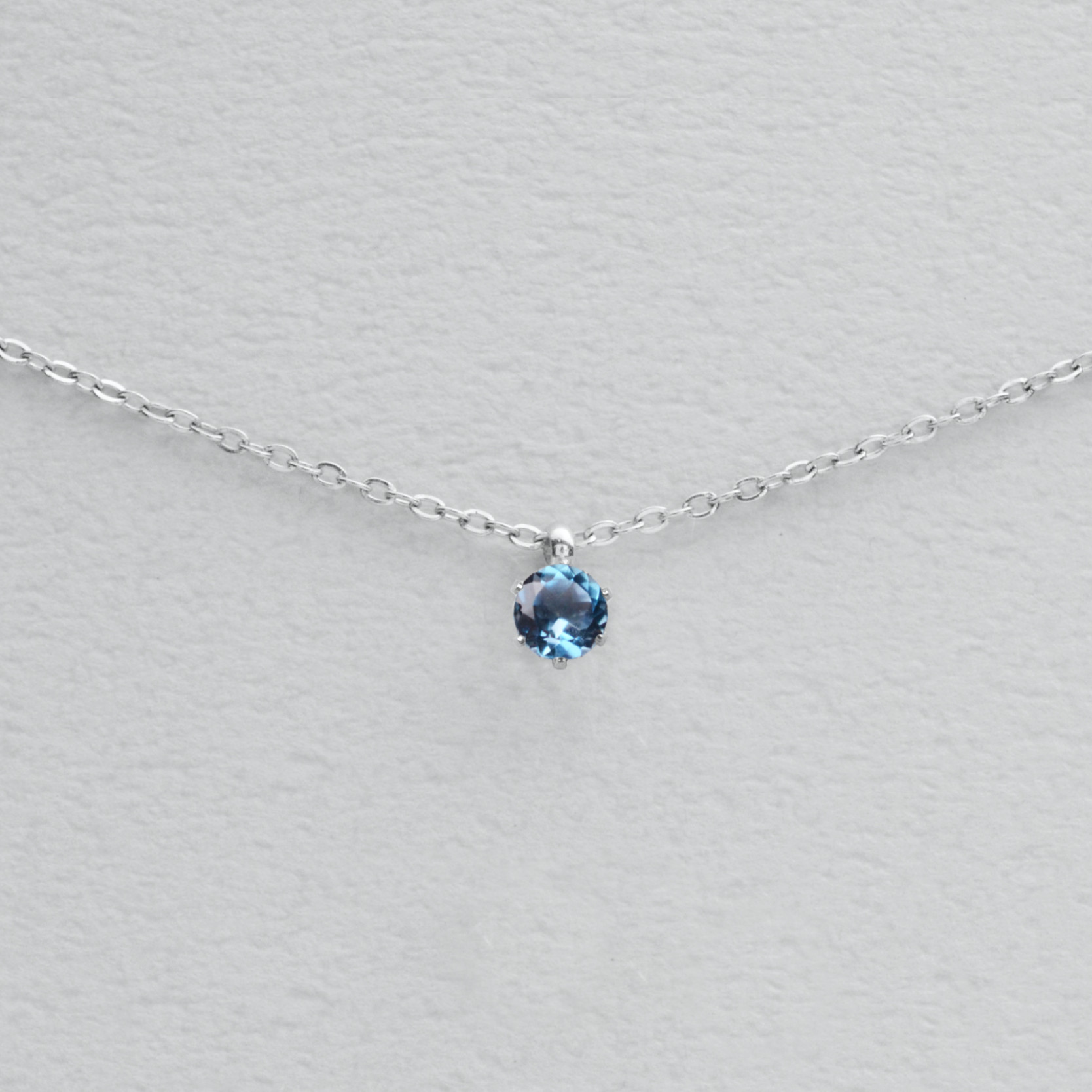 つけっぱなしOK！ロンドンブルートパーズ 一粒ネックレス AAA 金属アレルギー サージカルステンレス クリスマス