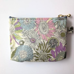 XXS-3　リバティ　ラミ　クリアポーチ　カードサイズ 　スモールスザンナ　♡大小さまざまなひまわり 3枚目の画像