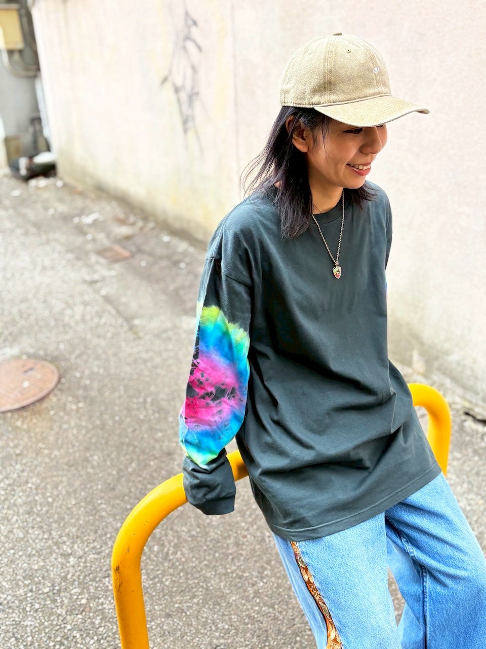 タイダイ 長袖Ｔシャツ XLサイズ ブラック HIPPIES DYE HD25-06