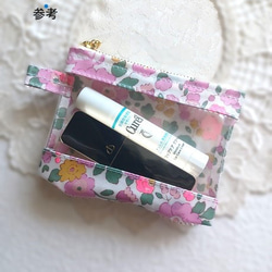 XXS-3　リバティ　ラミ　クリアポーチ　カードサイズ 　スリーピングローズ　♡皆川明氏とのコラボ 7枚目の画像