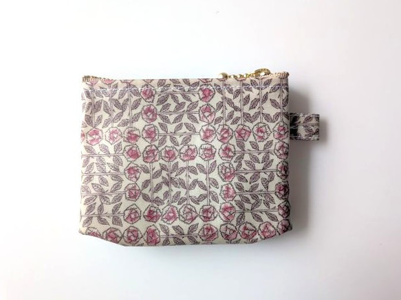 XXS-3　リバティ　ラミ　クリアポーチ　カードサイズ 　スリーピングローズ　♡皆川明氏とのコラボ 3枚目の画像