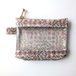 XXS-3　リバティ　ラミ　クリアポーチ　カードサイズ 　スリーピングローズ　♡皆川明氏とのコラボ 2枚目の画像