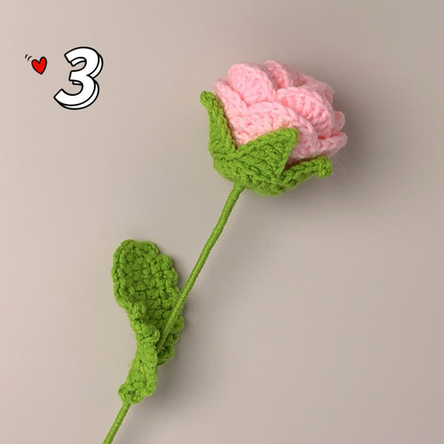 バラ】毛糸 かぎあみ かぎ針編み あみぐるみ 枯れない花 編み物 花束