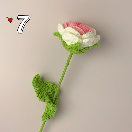 バラ】毛糸 かぎあみ かぎ針編み あみぐるみ 枯れない花 編み物 花束