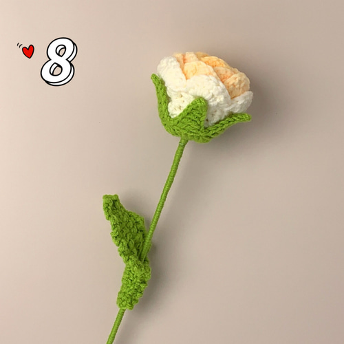 バラ】毛糸 かぎあみ かぎ針編み あみぐるみ 枯れない花 編み物 花束