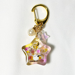 ハンドメイドレジン アクセサリーレジン チャーム 月 チャーム 宇宙堂