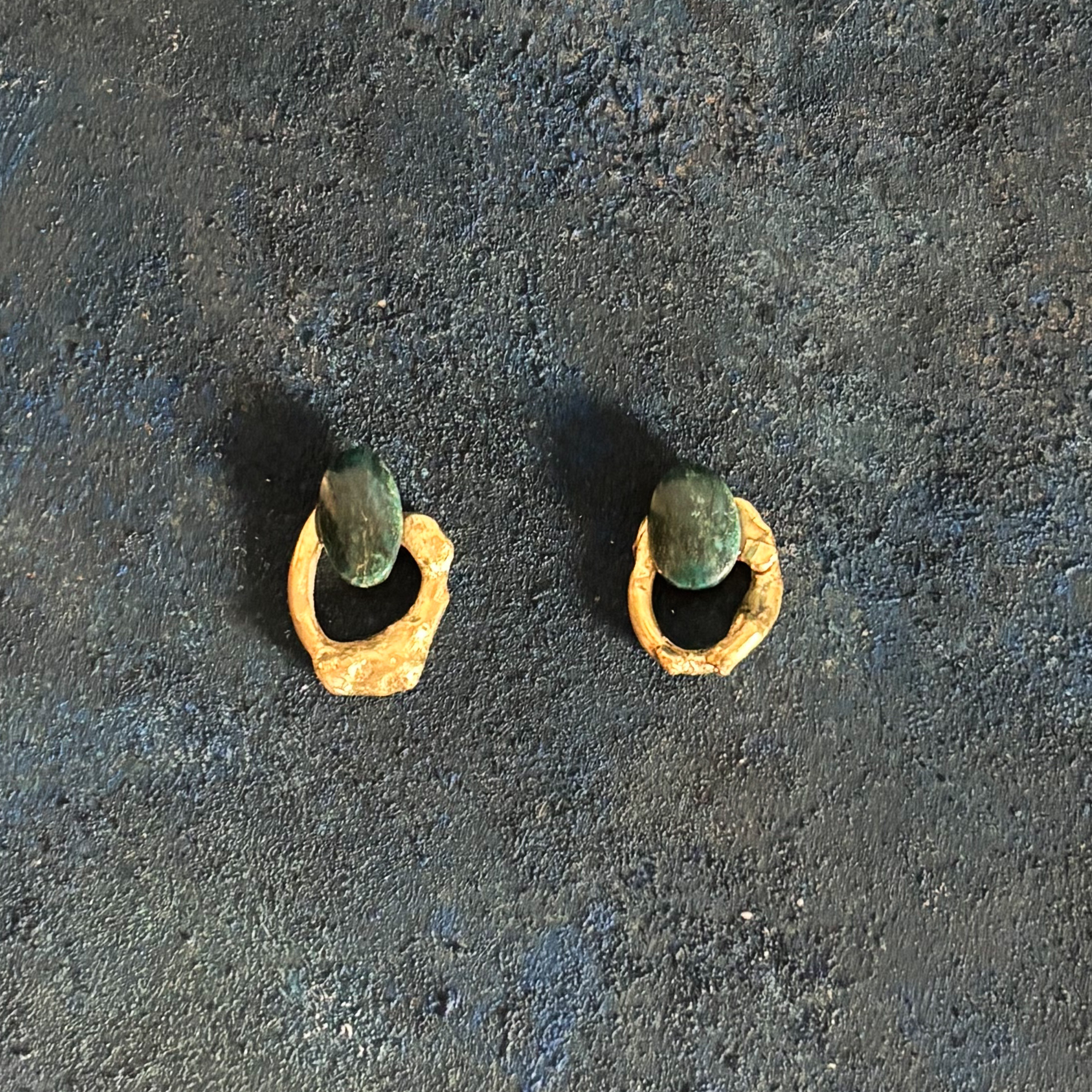 護りの蒼 ─ Turquoise × Brass Earrings