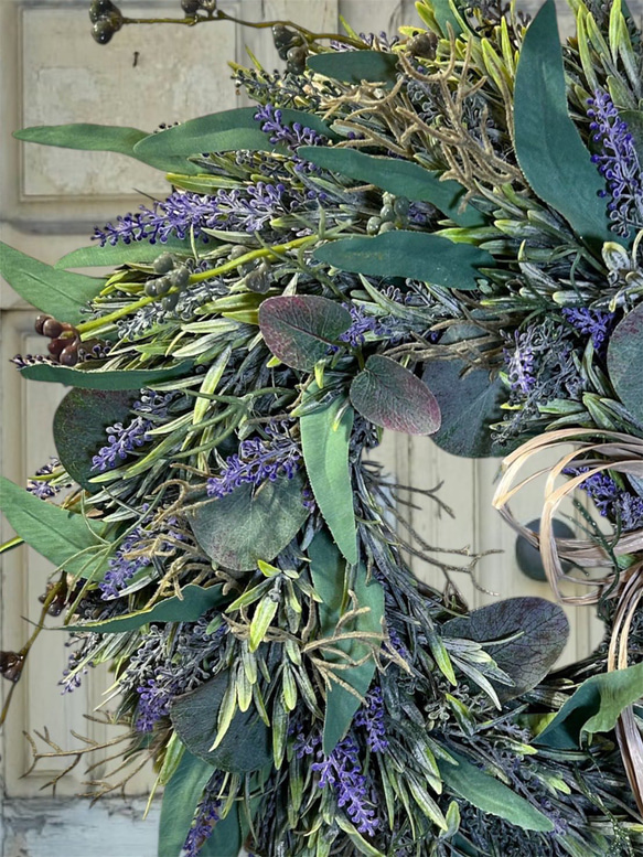 光触媒　人工観葉植物　ウォールグリーン　フェイクグリーン　ユーカリとラベンダー 7枚目の画像