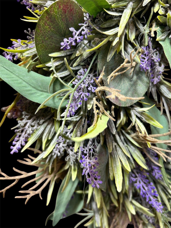 光触媒　人工観葉植物　ウォールグリーン　フェイクグリーン　ユーカリとラベンダー 3枚目の画像