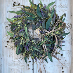 光触媒　人工観葉植物　ウォールグリーン　フェイクグリーン　ユーカリとラベンダー 4枚目の画像