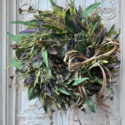 光触媒　人工観葉植物　ウォールグリーン　フェイクグリーン　ユーカリとラベンダー 6枚目の画像