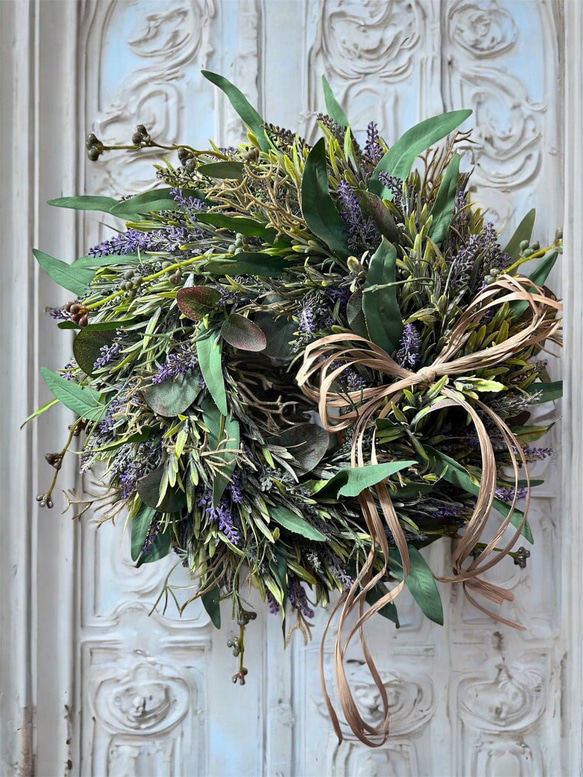 光触媒　人工観葉植物　ウォールグリーン　フェイクグリーン　ユーカリとラベンダー 6枚目の画像