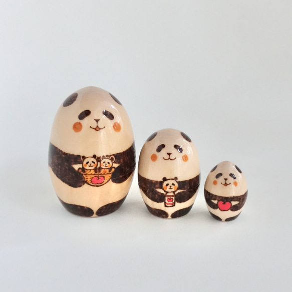 りんごパンダ３人組 1枚目の画像
