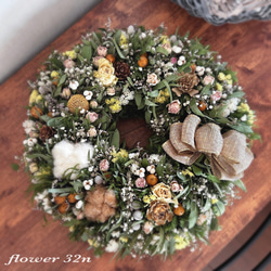 No.069d♡淡い色のハーフリース♡ポポラスのミルフィーユガーランド付き♡ ポポラス ミルフィーユリース プレゼント 無料ラッピング インテリア