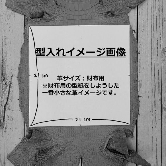 ワニ革  半艶マット  イタリアンイエロー「長財布向け」サイズ No.CM0197 8枚目の画像