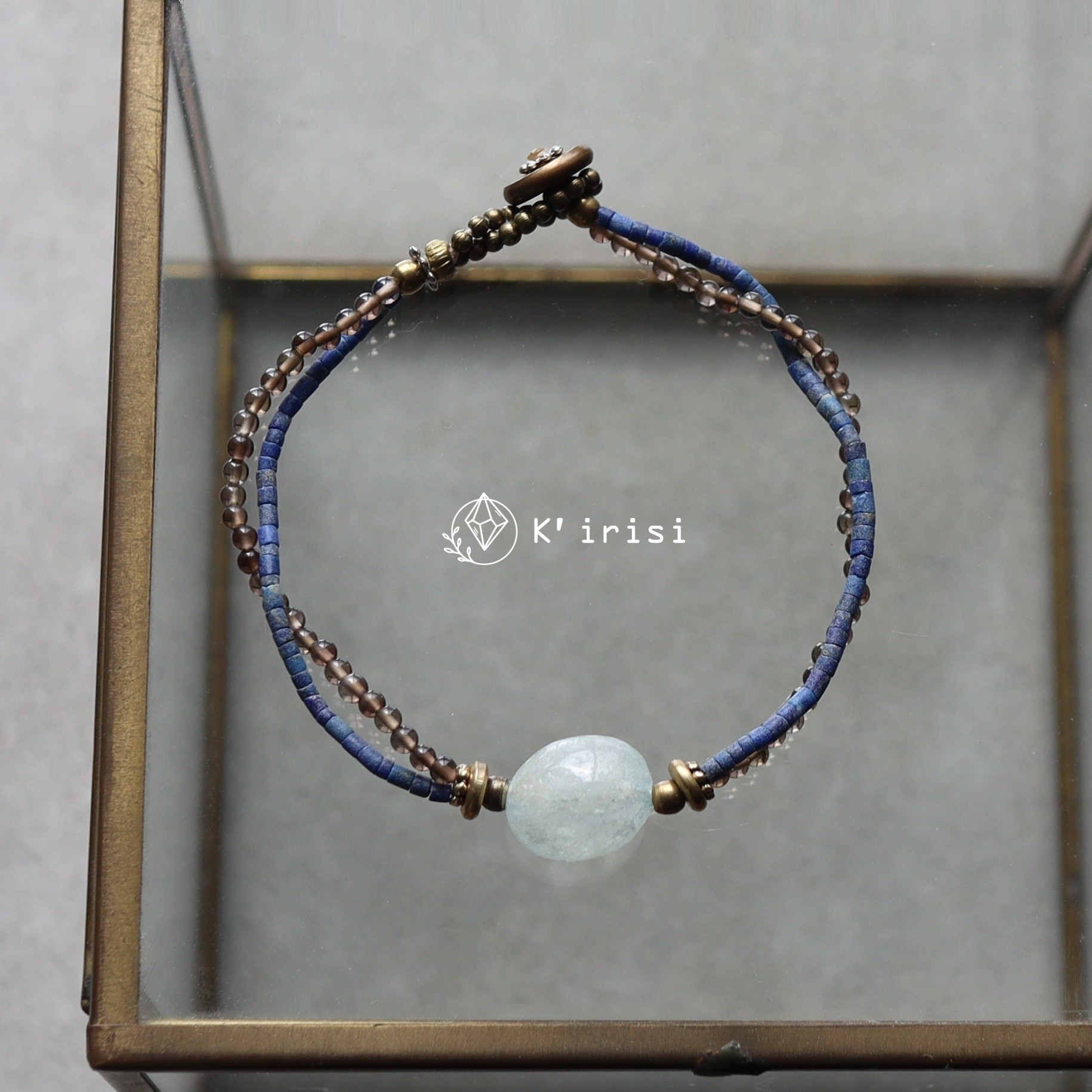 アクアマリン × ラピスラズリ × スモーキークォーツ　ブレスレット