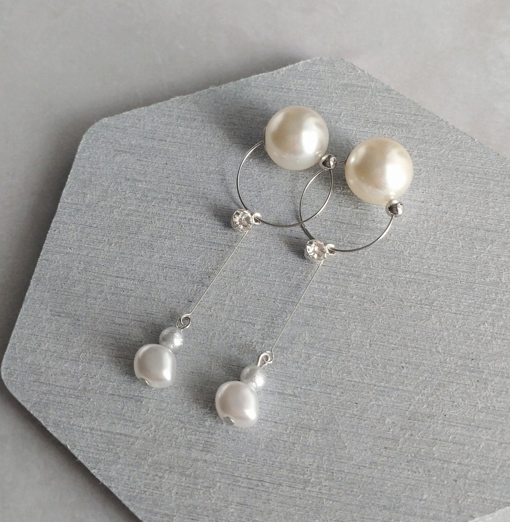 さとう式イヤーカフ（ビューティーカフ）シルバーライン＆パール