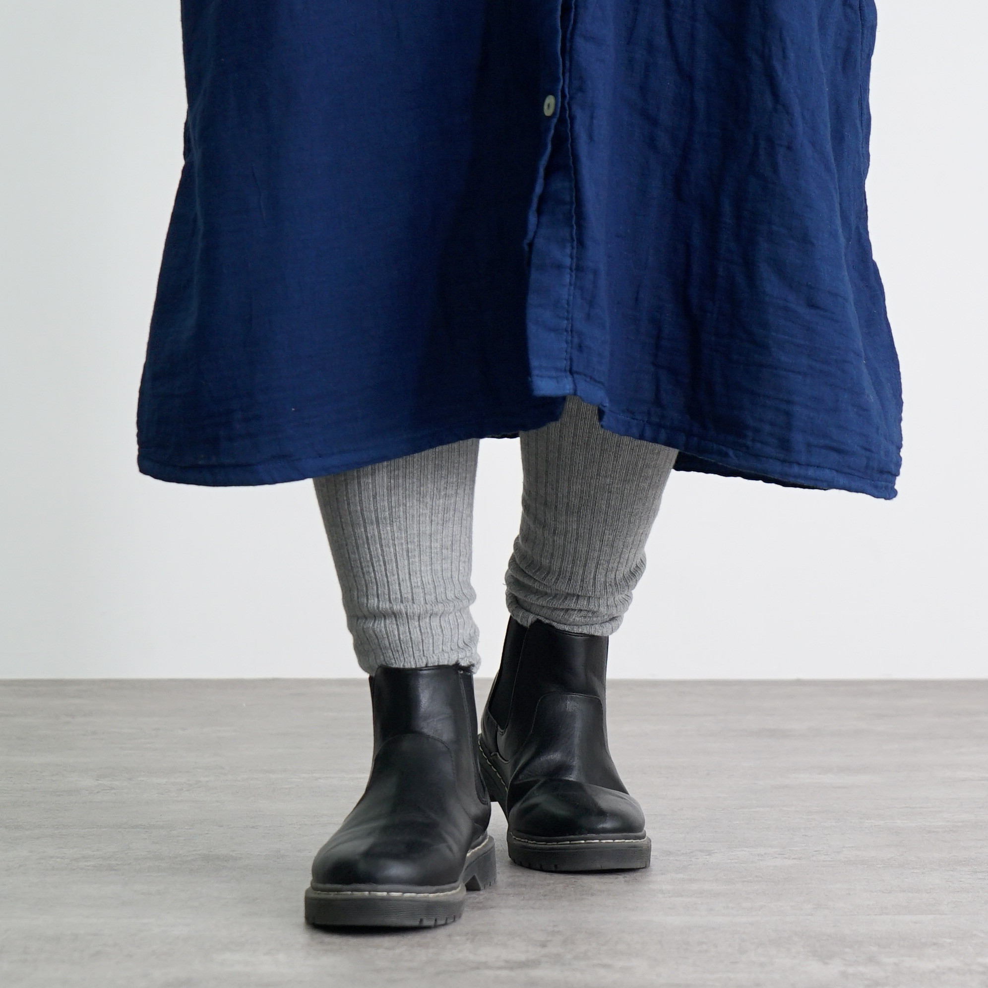 おなかあったかリブ編みレギンス/4カラー/三河産ニット