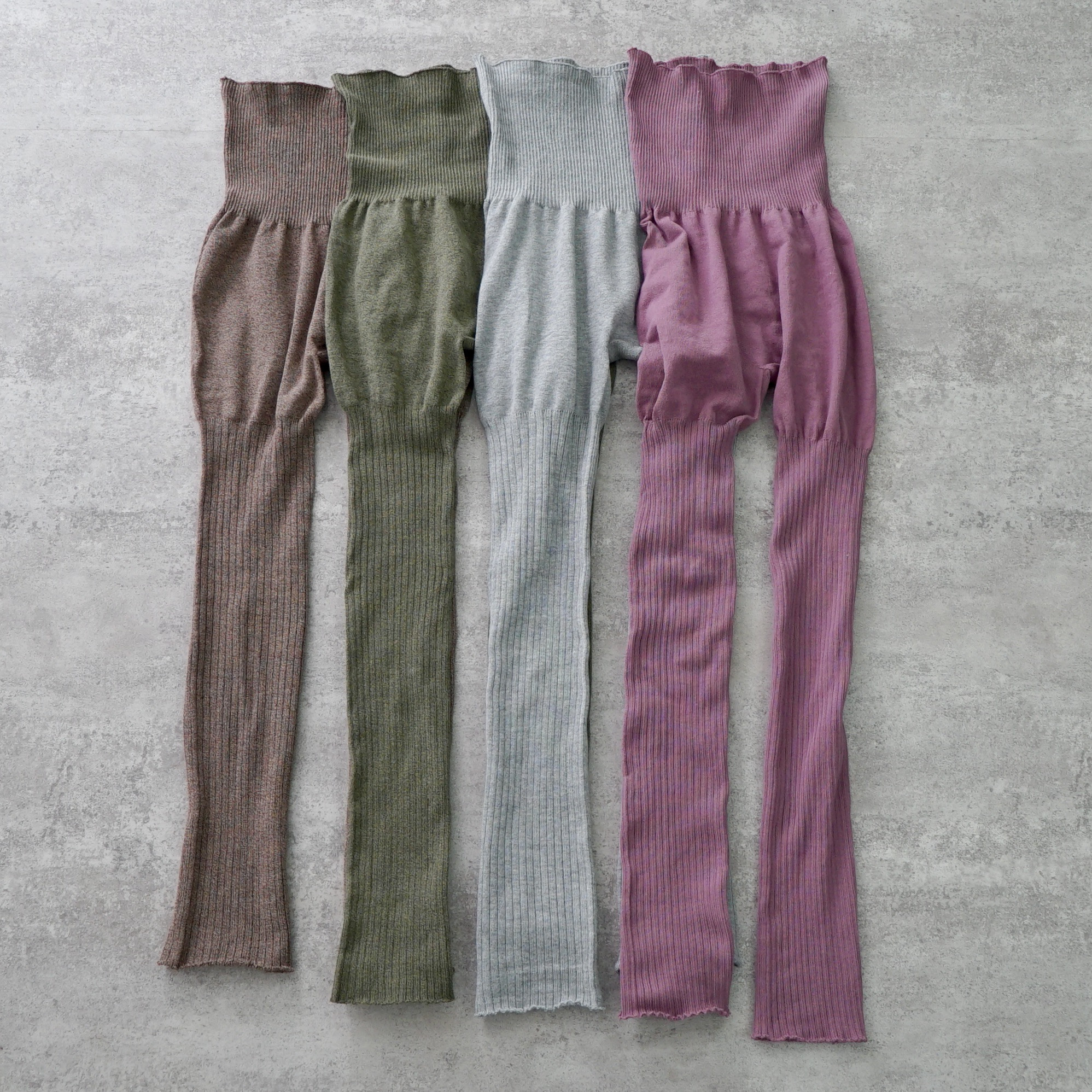 おなかあったかリブ編みレギンス/4カラー/三河産ニット