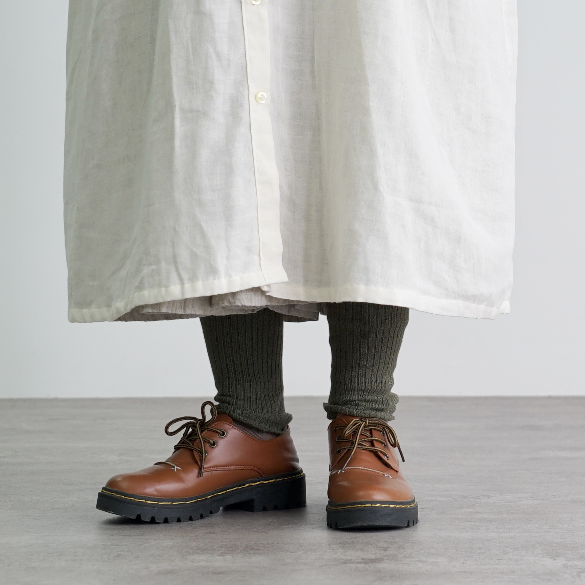 おなかあったかリブ編みレギンス/4カラー/三河産ニット