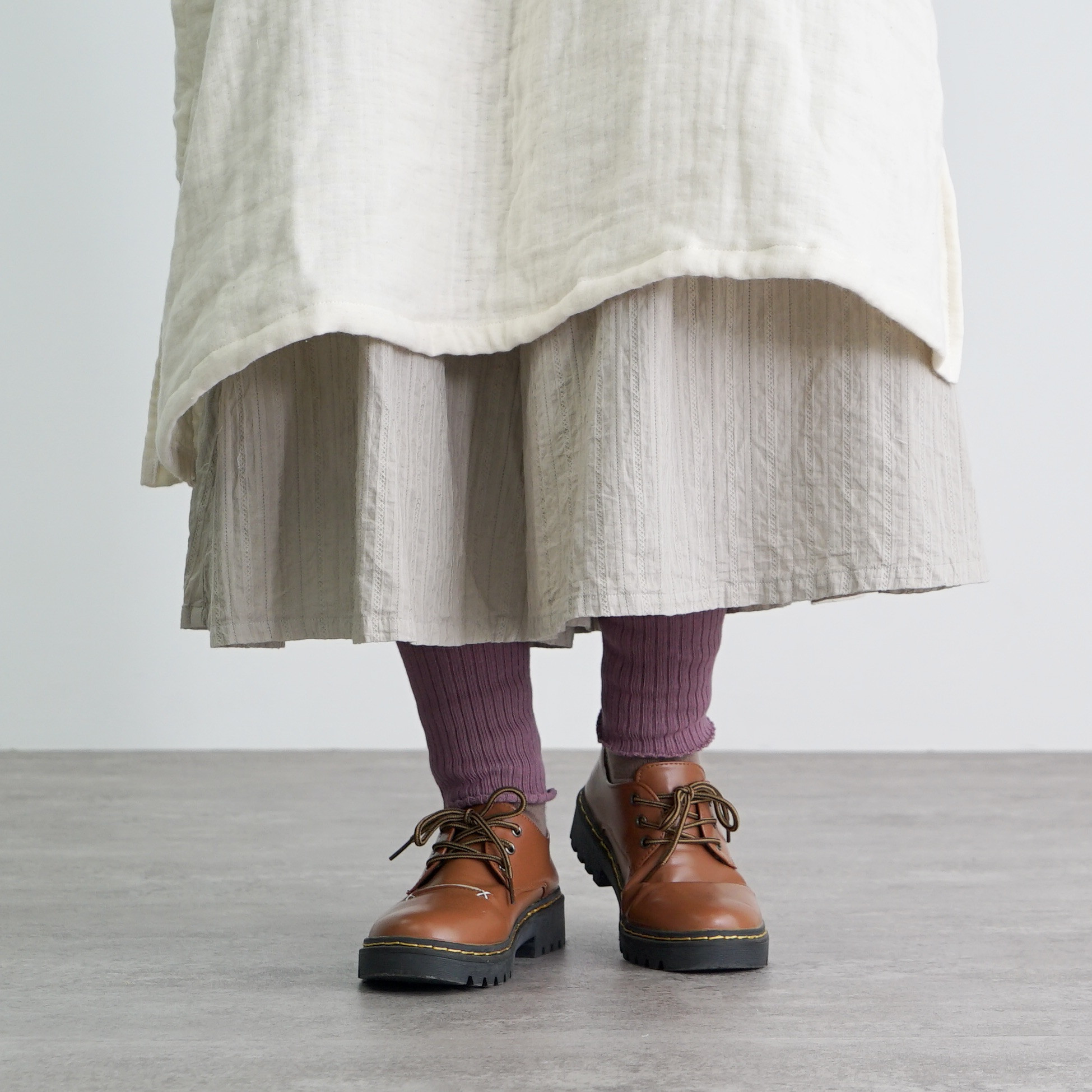 おなかあったかリブ編みレギンス/4カラー/三河産ニット