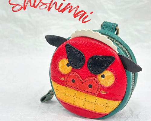 獅子舞 ししまい かわいい丸型ポーチ 獅子頭 チャーム プレゼント 新春