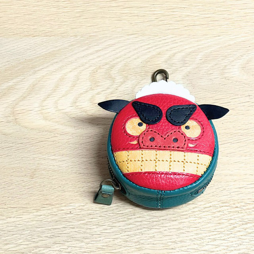 獅子舞 ししまい かわいい丸型ポーチ 獅子頭 チャーム プレゼント 新春