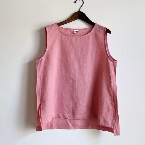 橢領背心 - 粉橘紅 第3張的照片