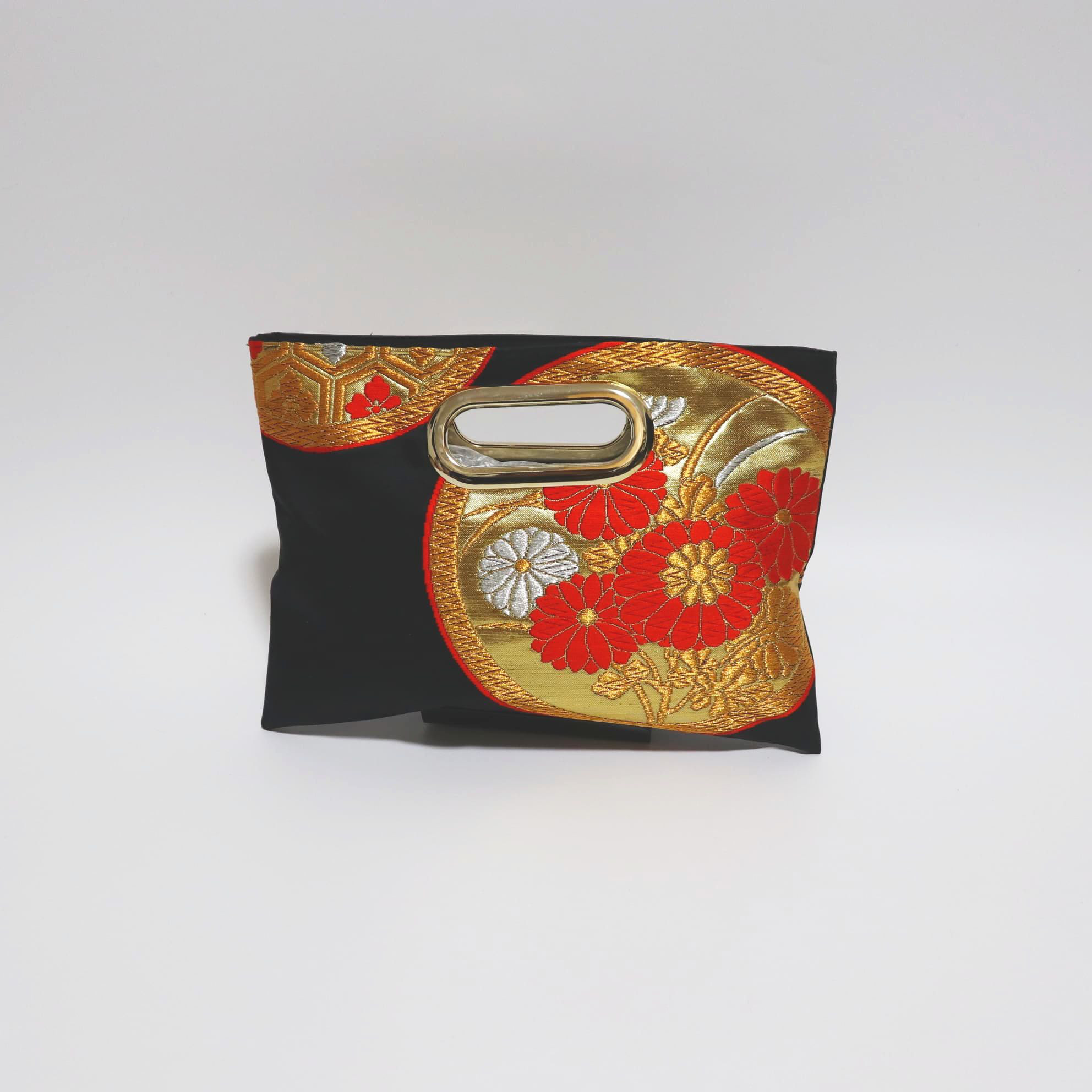 ■着物帯リメイク■　クラッチバッグ（CB2531-BGF）