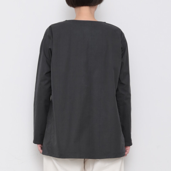 Gender-free tops / charcoal checked pattern 8枚目の画像