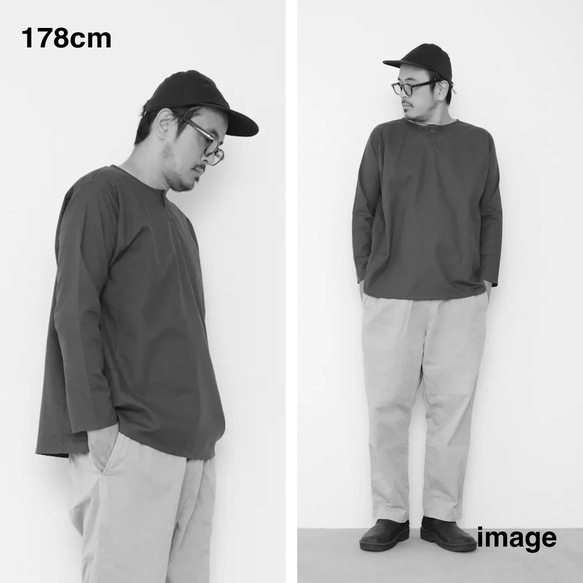 Gender-free tops / charcoal checked pattern 14枚目の画像