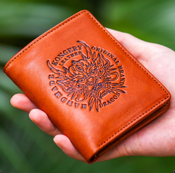 ハンドメイドの小さな財布本革、男女兼用の折りたたみ式ショートウォレット、二つ折り財布